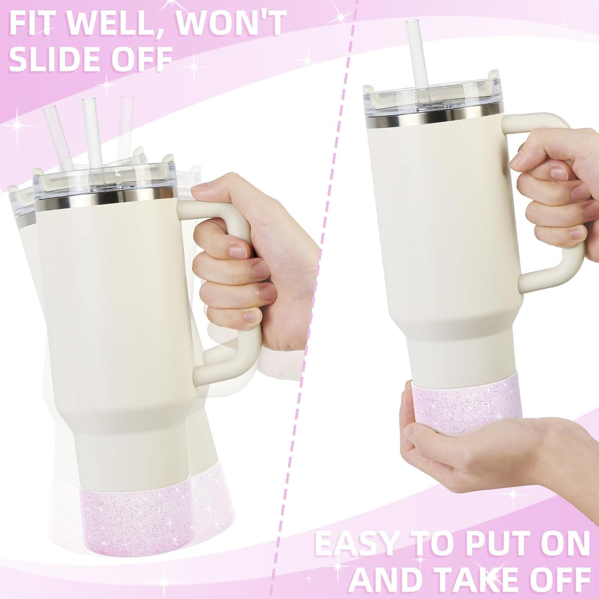 Glitter Silicone Boot for Stanley Tumbler 40oz&30oz and More Bottle