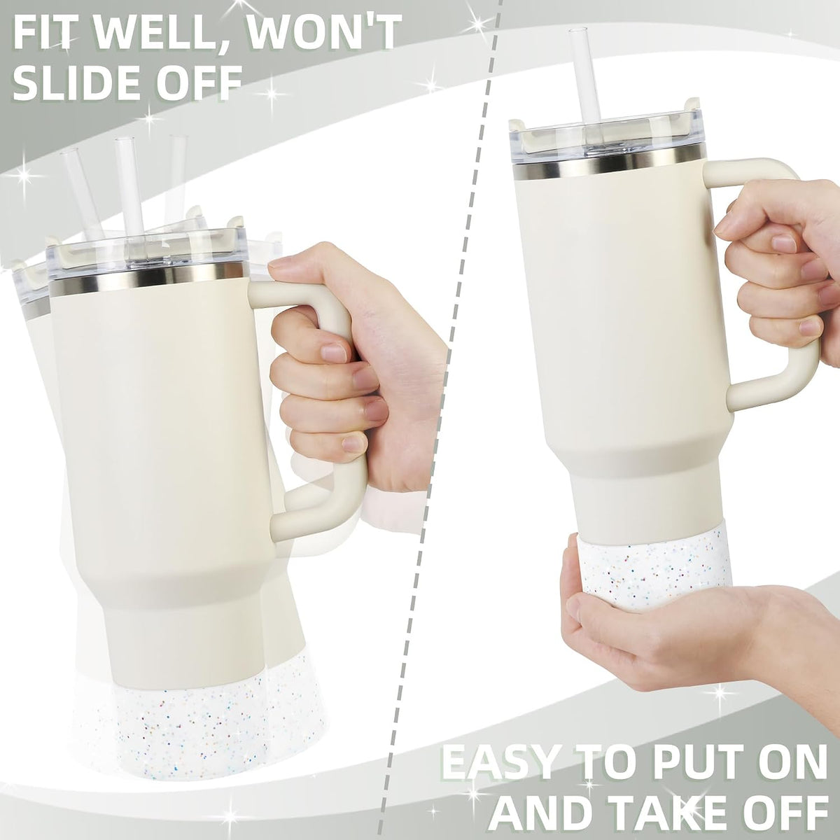 Glitter Silicone Boot for Stanley Tumbler 40oz&30oz and More Bottle