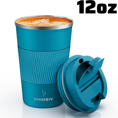 12oz Travel Coffee Mug, Insulated Coffee Cup with Leakproof Lid