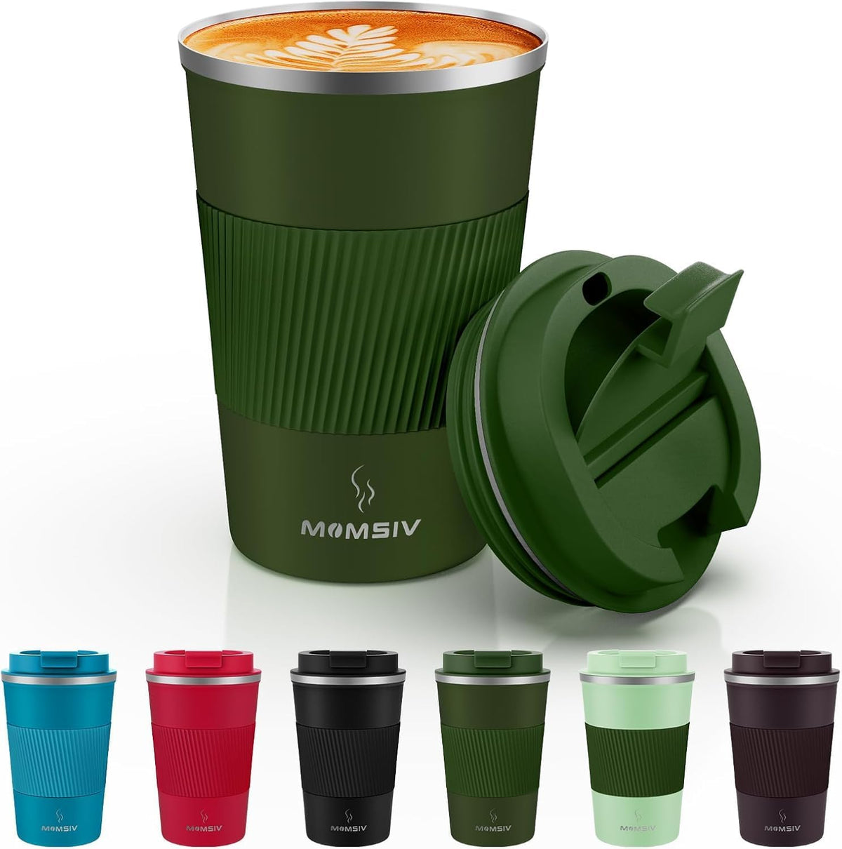 12oz Travel Coffee Mug, Insulated Coffee Cup with Leakproof Lid