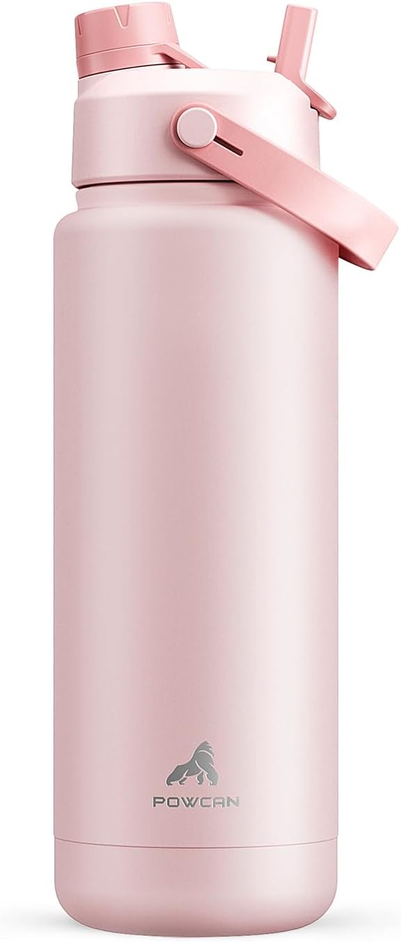 26 oz Insulated Water Bottle with 2-in-1 Straw and Spout Lid, Keep Cold 24H, Leak-Proof, Fits in Car Cup Holder, Stainless Steel Water Bottle for Sports, Gym, Travel, and School (Mousse) - Colors A