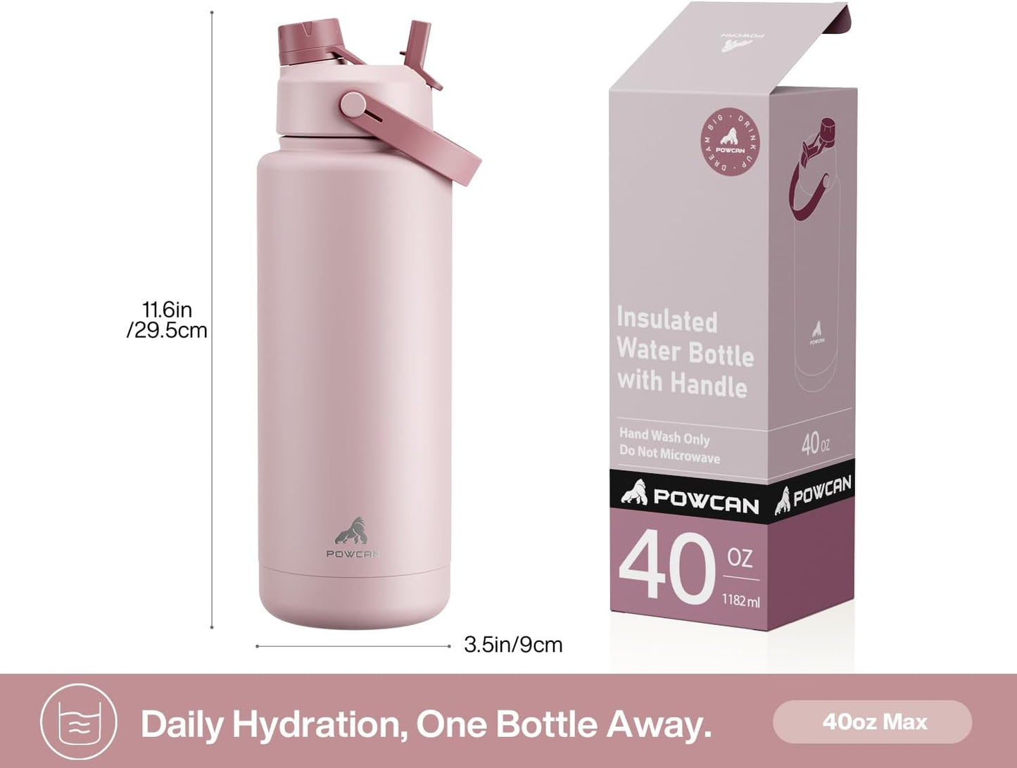 26 oz Insulated Water Bottle with 2-in-1 Straw and Spout Lid, Keep Cold 24H, Leak-Proof, Fits in Car Cup Holder, Stainless Steel Water Bottle for Sports, Gym, Travel, and School (Mousse) - Colors A