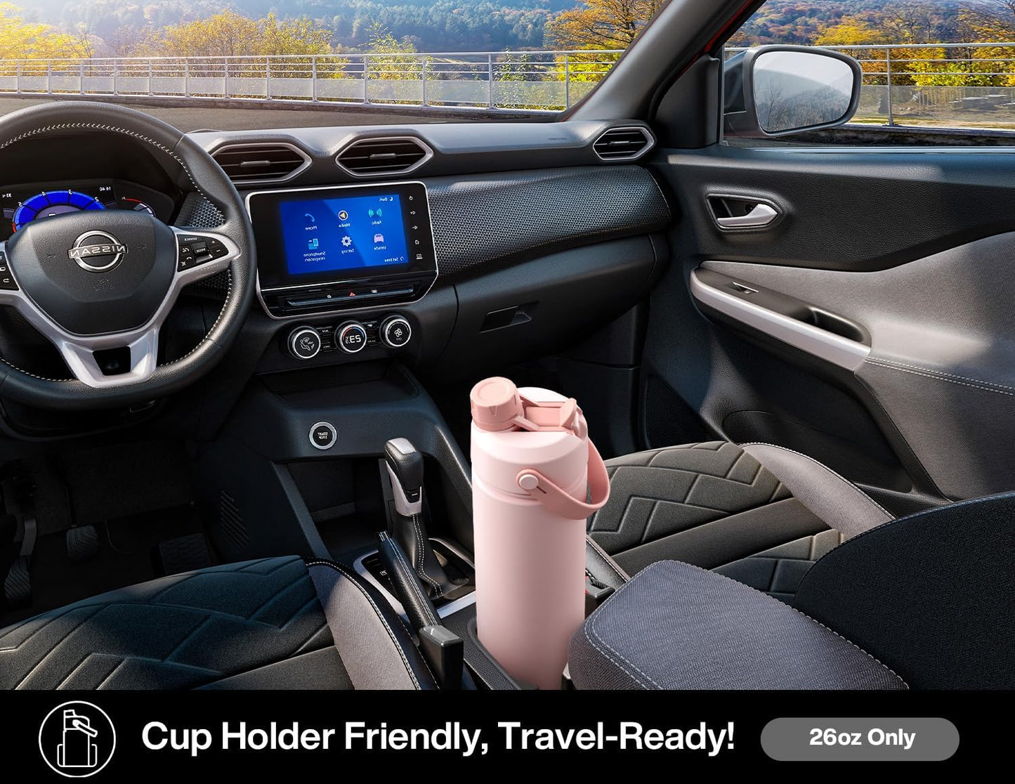26 oz Insulated Water Bottle with 2-in-1 Straw and Spout Lid, Keep Cold 24H, Leak-Proof, Fits in Car Cup Holder, Stainless Steel Water Bottle for Sports, Gym, Travel, and School (Mousse) - Colors A