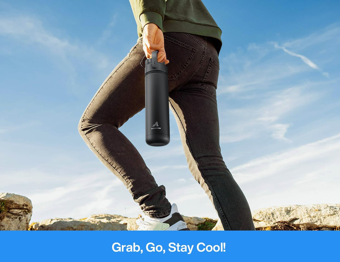 26 oz Insulated Water Bottle with 2-in-1 Straw and Spout Lid, Keep Cold 24H, Leak-Proof, Fits in Car Cup Holder, Stainless Steel Water Bottle for Sports, Gym, Travel, and School (Mousse) - Colors A