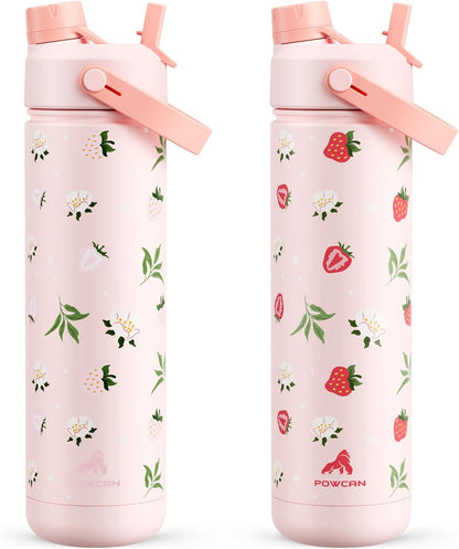 26 oz Insulated Water Bottle with 2-in-1 Straw and Spout Lid, Keep Cold 24H, Leak-Proof, Fits in Car Cup Holder, Stainless Steel Water Bottle for Sports, Gym, Travel, and School (Mousse) - Colors A