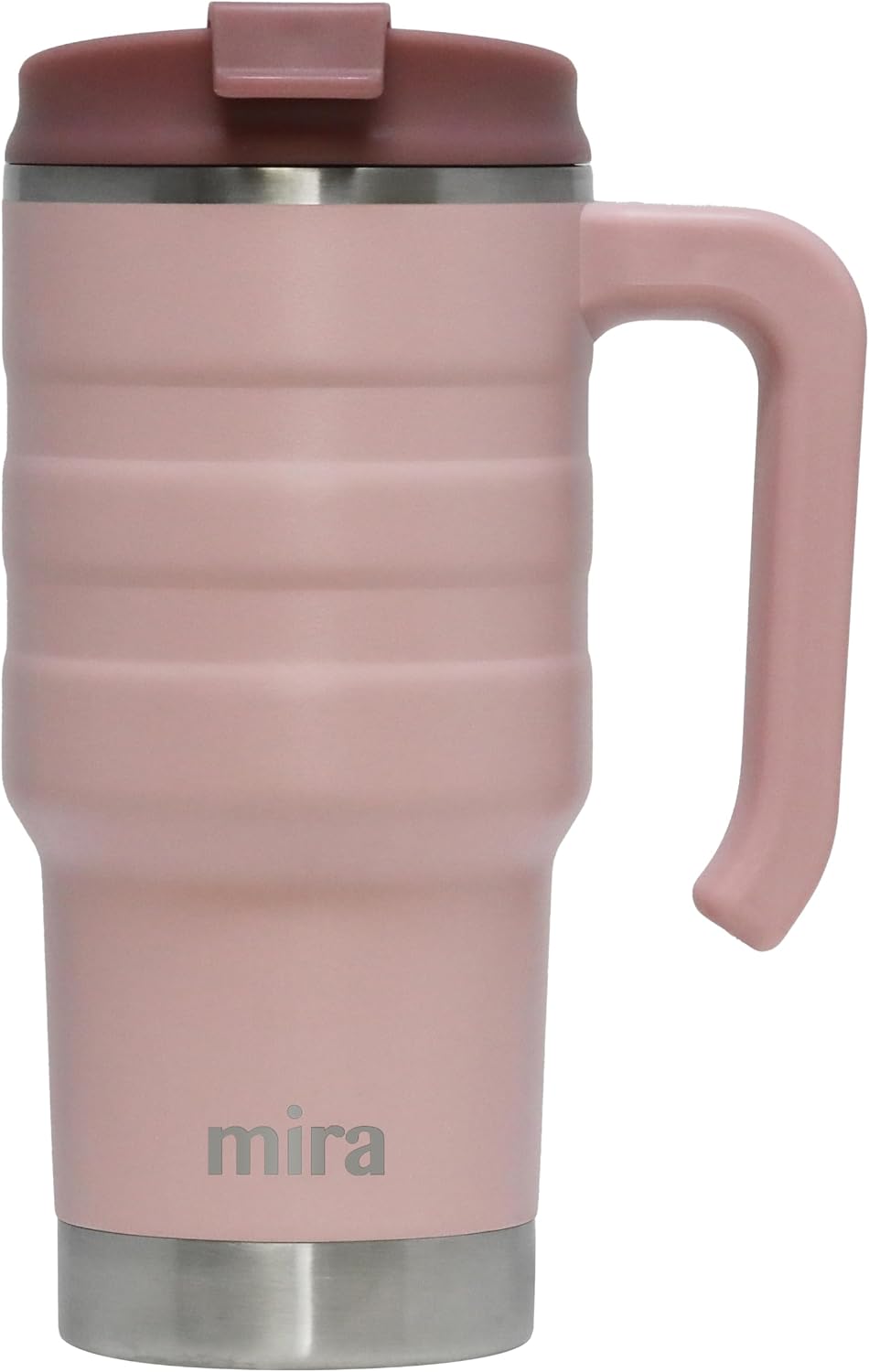 20 oz Insulated Travel Mug - Stainless Steel Coffee Cup with Spill-Proof Flip Lid & Handle - Hot/Cold Car Tumbler - Punch