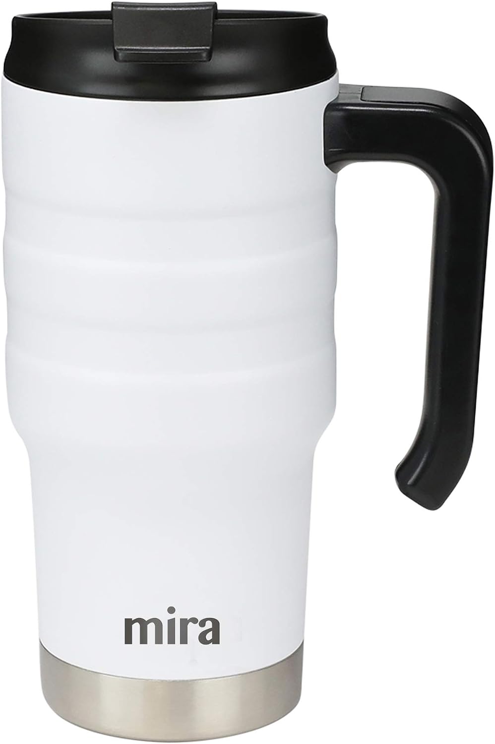 20 oz Insulated Travel Mug - Stainless Steel Coffee Cup with Spill-Proof Flip Lid & Handle - Hot/Cold Car Tumbler - Punch