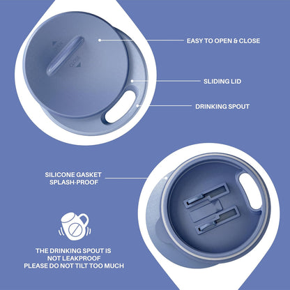 16 oz Insulated Coffee Mug with Lid and Handle (Eggshell Blue) - Colors B