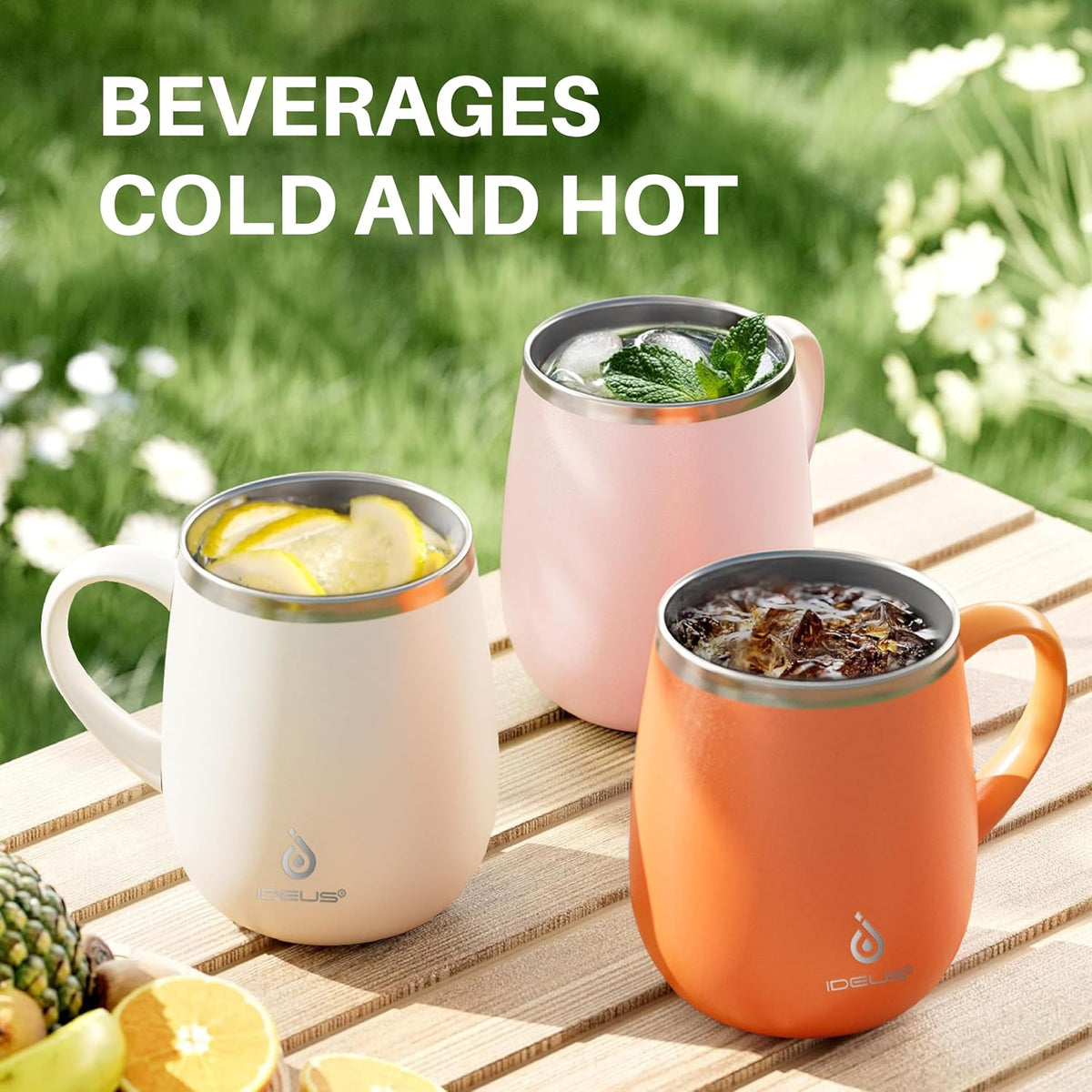 16 oz Insulated Coffee Mug with Lid and Handle (Eggshell Blue) - Colors B