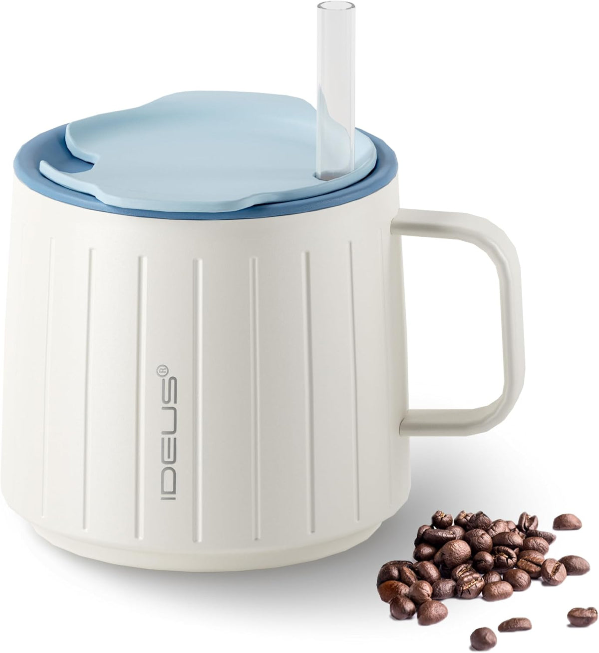 16 oz Insulated Coffee Mug with Lid and Handle (Eggshell Blue) - Colors B