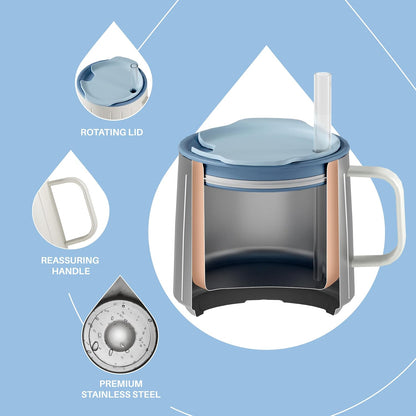 16 oz Insulated Coffee Mug with Lid and Handle (Eggshell Blue) - Colors B