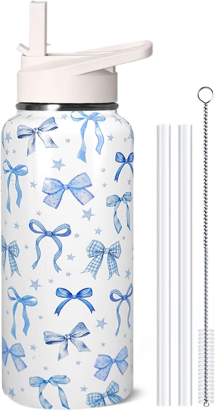 32 oz Pickleball Insulated Water Bottle with Straw - Pickleball Gym Hiking Sports Coffee Mug | Perfect Pickleball Gifts for Women, Pickleball Decor Accessories - Colors A