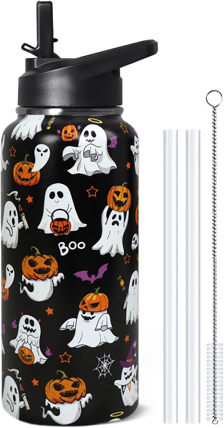 32 oz Pickleball Insulated Water Bottle with Straw - Pickleball Gym Hiking Sports Coffee Mug | Perfect Pickleball Gifts for Women, Pickleball Decor Accessories - Colors A
