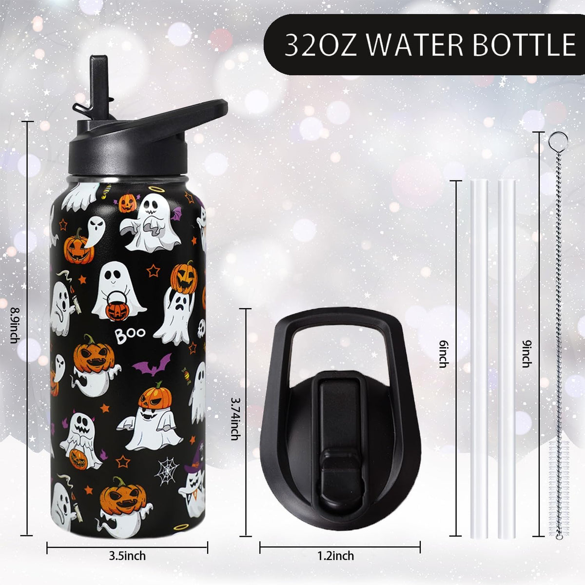 32 oz Pickleball Insulated Water Bottle with Straw - Pickleball Gym Hiking Sports Coffee Mug | Perfect Pickleball Gifts for Women, Pickleball Decor Accessories - Colors A