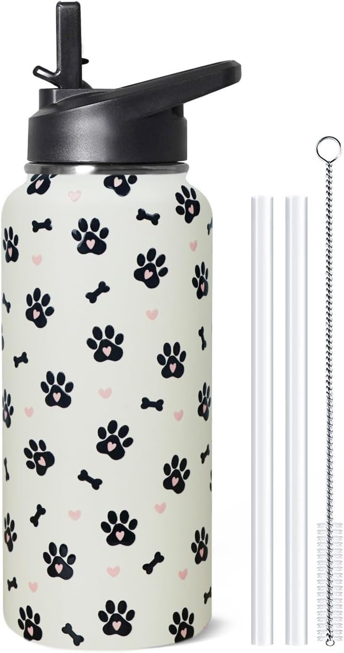 32 oz Pickleball Insulated Water Bottle with Straw - Pickleball Gym Hiking Sports Coffee Mug | Perfect Pickleball Gifts for Women, Pickleball Decor Accessories - Colors A