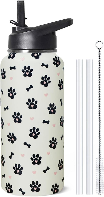 32 oz Pickleball Insulated Water Bottle with Straw - Pickleball Gym Hiking Sports Coffee Mug | Perfect Pickleball Gifts for Women, Pickleball Decor Accessories - Colors A