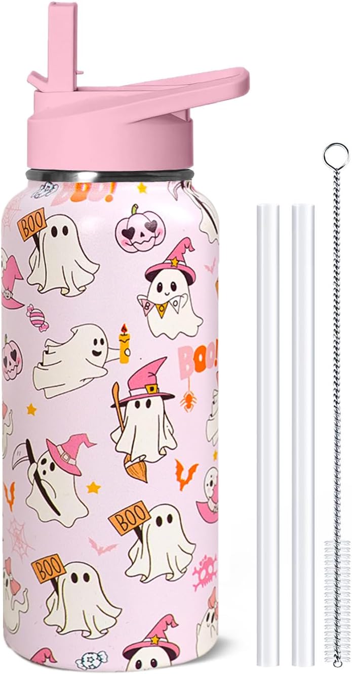 32 oz Pickleball Insulated Water Bottle with Straw - Pickleball Gym Hiking Sports Coffee Mug | Perfect Pickleball Gifts for Women, Pickleball Decor Accessories - Colors A