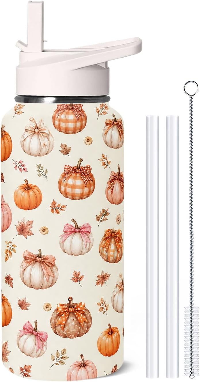 32 oz Pickleball Insulated Water Bottle with Straw - Pickleball Gym Hiking Sports Coffee Mug | Perfect Pickleball Gifts for Women, Pickleball Decor Accessories - Colors A