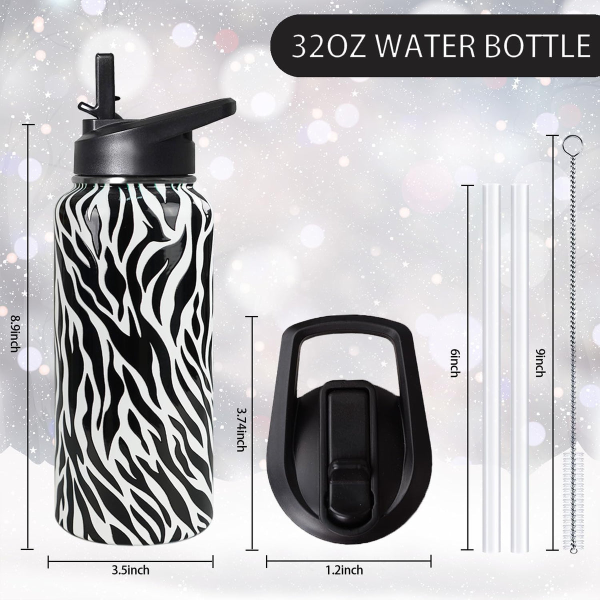 32 oz Pickleball Insulated Water Bottle with Straw - Pickleball Gym Hiking Sports Coffee Mug | Perfect Pickleball Gifts for Women, Pickleball Decor Accessories - Colors A