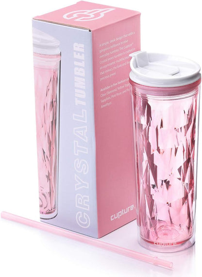 Crystal Click & Seal Shake Tumbler Cup for Hot or Cold Drinks - 22 oz (Black Diamond)