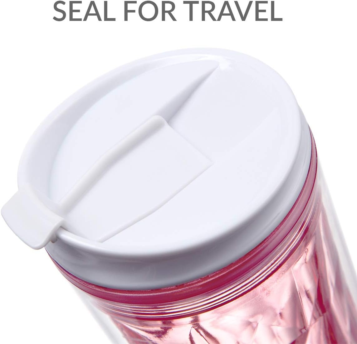 Crystal Click & Seal Shake Tumbler Cup for Hot or Cold Drinks - 22 oz (Black Diamond)