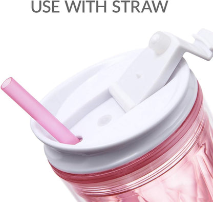 Crystal Click & Seal Shake Tumbler Cup for Hot or Cold Drinks - 22 oz (Black Diamond)