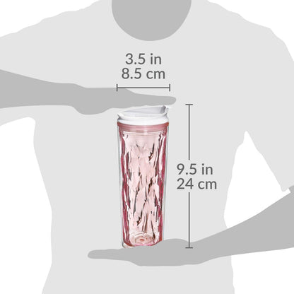 Crystal Click & Seal Shake Tumbler Cup for Hot or Cold Drinks - 22 oz (Black Diamond)