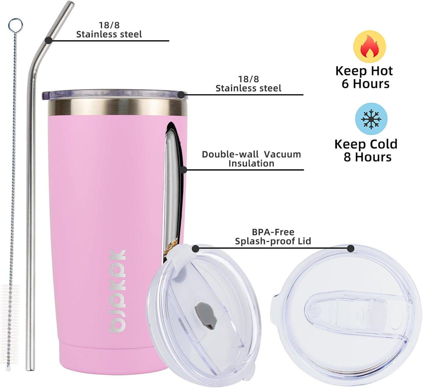 30 oz Tumbler with Lid and Straw, Insulated Stainless Steel Cup | Double Wall Vacuum, BPA Free, Leak Proof, Keeps Hot/Cold, Travel & Beach Ready, Car Holder Fit, Brick Red - Colors A