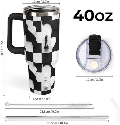 Leakproof Tumbler Vacuum Sealed Car Holder Friendly For Travel Simple Minimalist White Poppy Flower Pattern Coffee Mug Light Rose Red-style-27 - Colors E