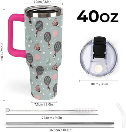 Leakproof Tumbler Vacuum Sealed Car Holder Friendly For Travel Simple Minimalist White Poppy Flower Pattern Coffee Mug Light Rose Red-style-27 - Colors E