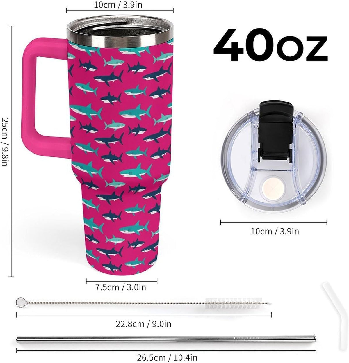 Leakproof Tumbler Vacuum Sealed Car Holder Friendly For Travel Simple Minimalist White Poppy Flower Pattern Coffee Mug Light Rose Red-style-27 - Colors E