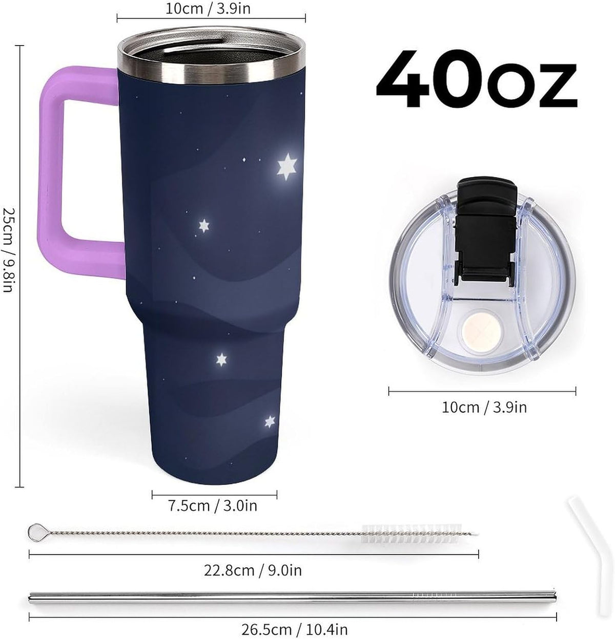 Leakproof Tumbler Vacuum Sealed Car Holder Friendly For Travel Simple Minimalist White Poppy Flower Pattern Coffee Mug Light Rose Red-style-27 - Colors E