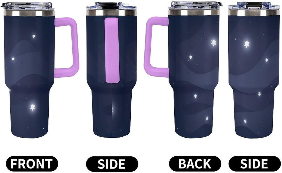 Leakproof Tumbler Vacuum Sealed Car Holder Friendly For Travel Simple Minimalist White Poppy Flower Pattern Coffee Mug Light Rose Red-style-27 - Colors E
