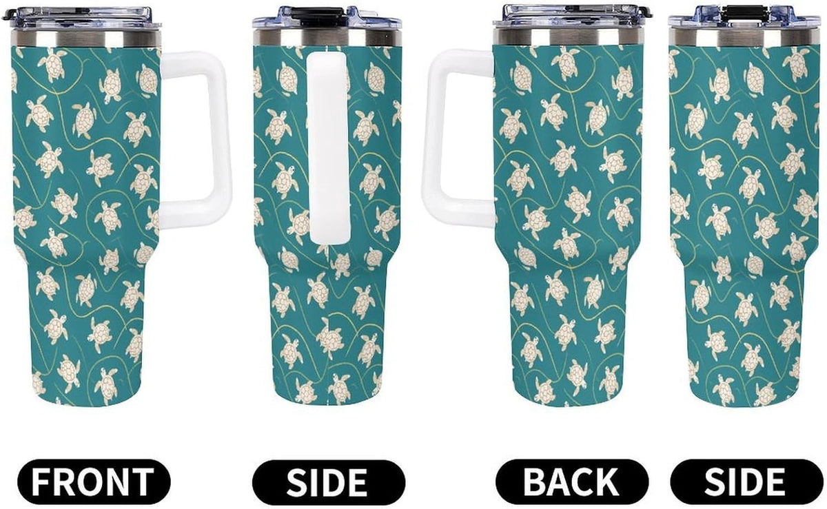 Leakproof Tumbler Vacuum Sealed Car Holder Friendly For Travel Simple Minimalist White Poppy Flower Pattern Coffee Mug Light Rose Red-style-27 - Colors E