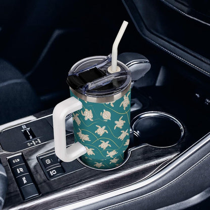 Leakproof Tumbler Vacuum Sealed Car Holder Friendly For Travel Simple Minimalist White Poppy Flower Pattern Coffee Mug Light Rose Red-style-27 - Colors E