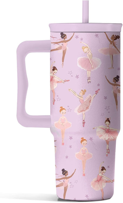 Elephant Tumbler 40oz with Handle and Straw - Funny White Elephant Gifts for Women Men, Office Christmas Gift for Coworkers, Insulated Travel Mug, Cute Elephant Cup