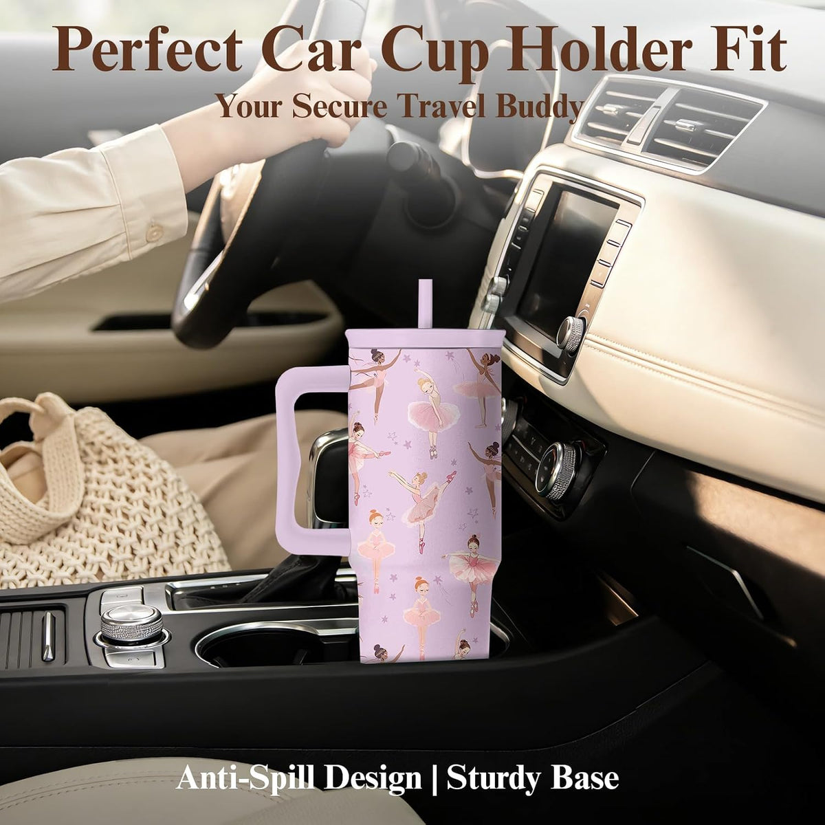 Elephant Tumbler 40oz with Handle and Straw - Funny White Elephant Gifts for Women Men, Office Christmas Gift for Coworkers, Insulated Travel Mug, Cute Elephant Cup
