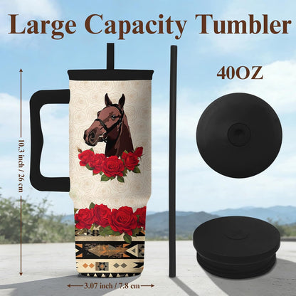 Elephant Tumbler 40oz with Handle and Straw - Funny White Elephant Gifts for Women Men, Office Christmas Gift for Coworkers, Insulated Travel Mug, Cute Elephant Cup
