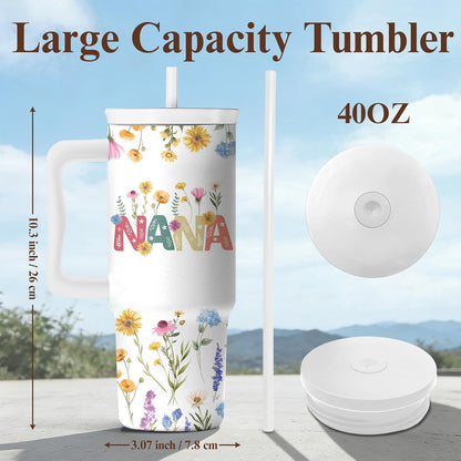 Elephant Tumbler 40oz with Handle and Straw - Funny White Elephant Gifts for Women Men, Office Christmas Gift for Coworkers, Insulated Travel Mug, Cute Elephant Cup
