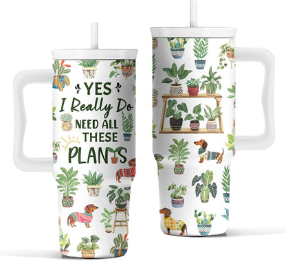 Elephant Tumbler 40oz with Handle and Straw - Funny White Elephant Gifts for Women Men, Office Christmas Gift for Coworkers, Insulated Travel Mug, Cute Elephant Cup
