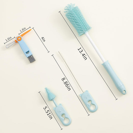 Silicone Bottle Cleaner Brush,13.4in Long Handle Water Cup Bottles Cleaner