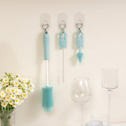Silicone Bottle Cleaner Brush,13.4in Long Handle Water Cup Bottles Cleaner
