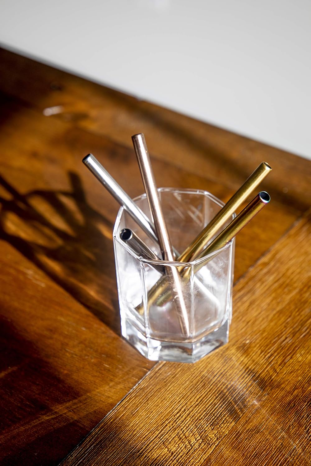 Impact 8 Pack Reusable Plastic Straws, Dishwasher Safe, BPA-Free with Cleaning Brush,Rosewater