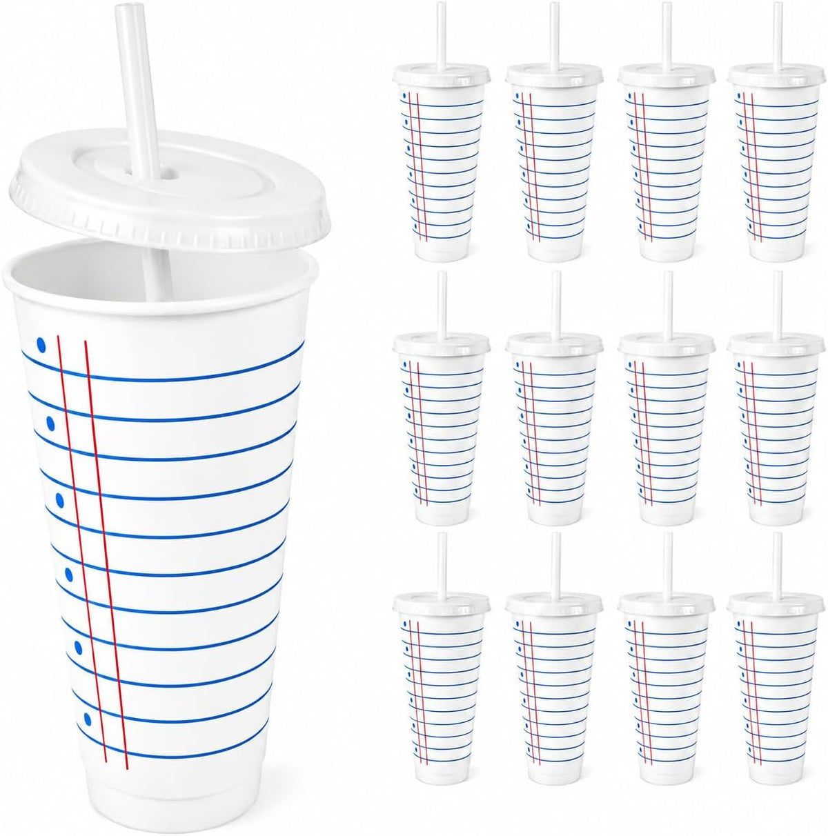 24 Pack Christian Tumblers with Lids and Straws, 24 oz Bible Verse Cups Bulk, Reusable Plastic Cups with Scripture, Religious Gifts Bulk for Church Events, Baptism, Bible Faith Celebrations