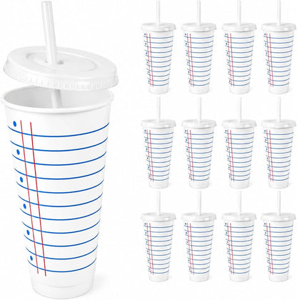 24 Pack Christian Tumblers with Lids and Straws, 24 oz Bible Verse Cups Bulk, Reusable Plastic Cups with Scripture, Religious Gifts Bulk for Church Events, Baptism, Bible Faith Celebrations