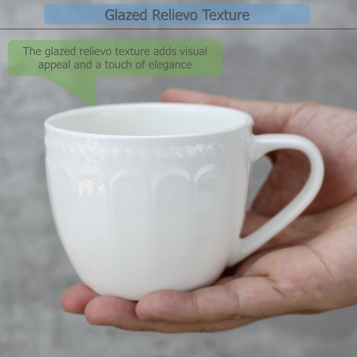 Ceramic Coffee Mug with Saucer and Spoon, Capacity 250ml | For Serving Latte Coffee Tea Milk Cocoa at Home Office Cafe