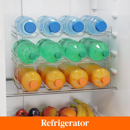 Stackable Water Bottle Organizer for Cabinet, Clear Tumbler Holder