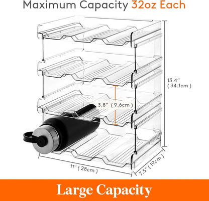 Stackable Water Bottle Organizer for Cabinet, Clear Tumbler Holder