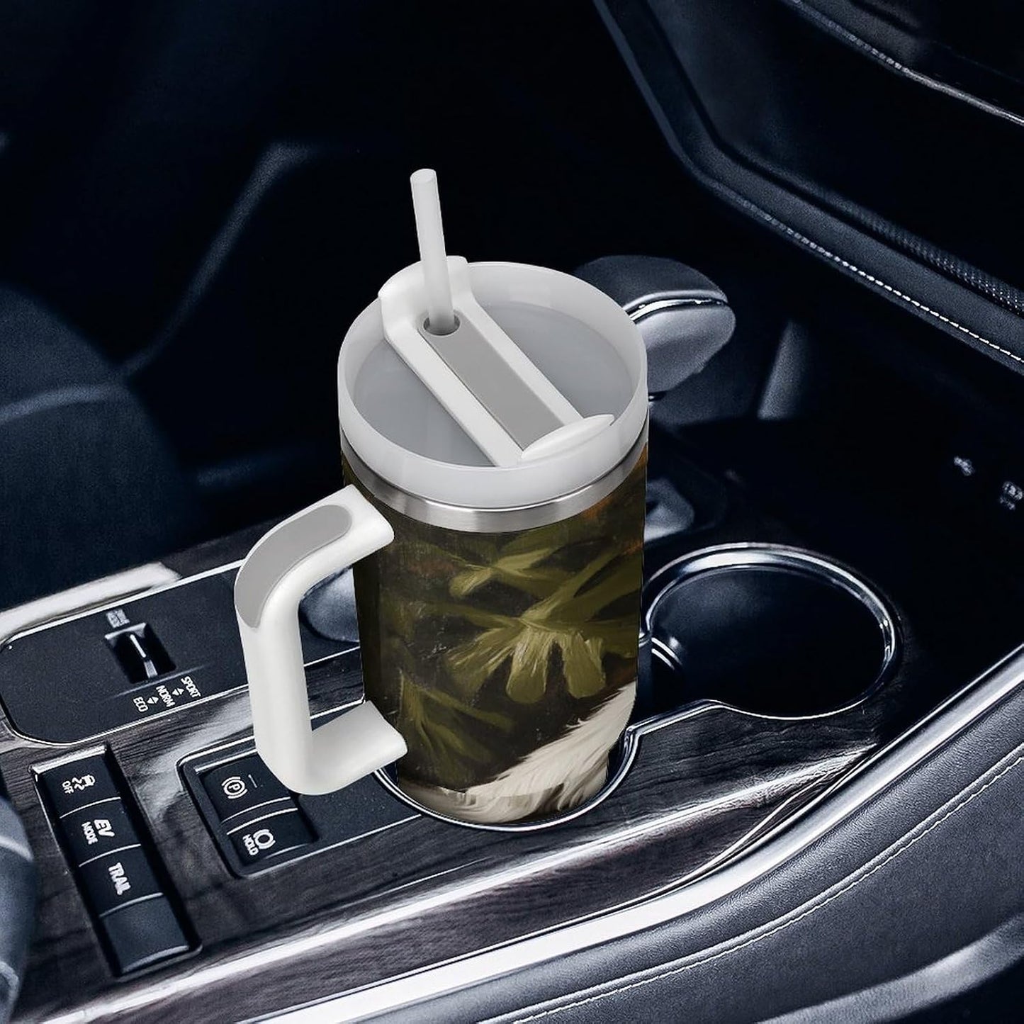 Sleeping Puppy Pillow Tumbler Insulated Travel Coffee Mug Car Cup Stainless Steel with Lid Handle Straw 40OZ