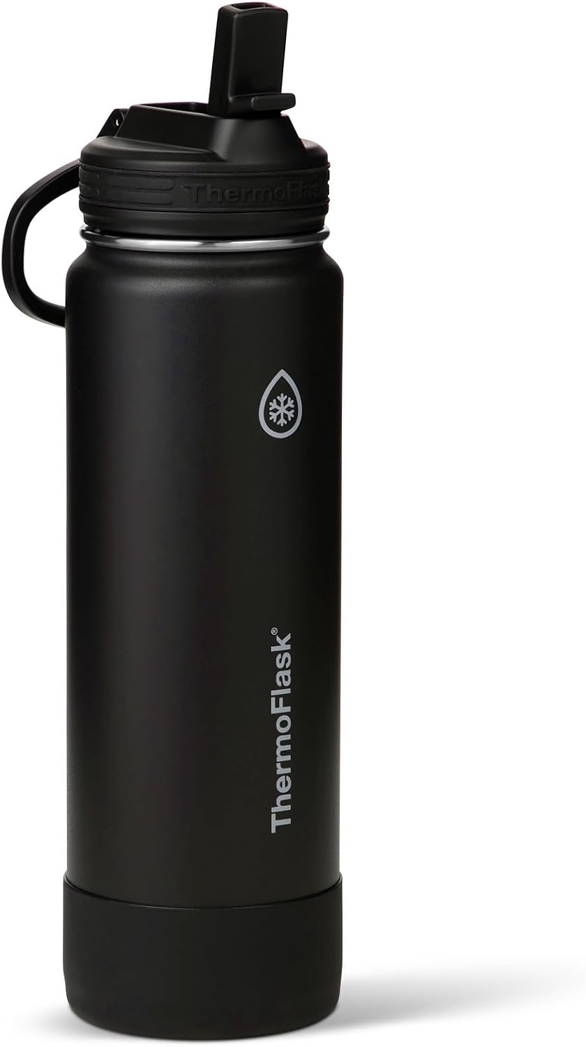 Insulated Water Bottle with Straw Lid (24 oz, Lemonade Stand) - Leakproof, Stainless Steel Water Bottle for Cold & Hot Drinks, Travel & Daily Hydration